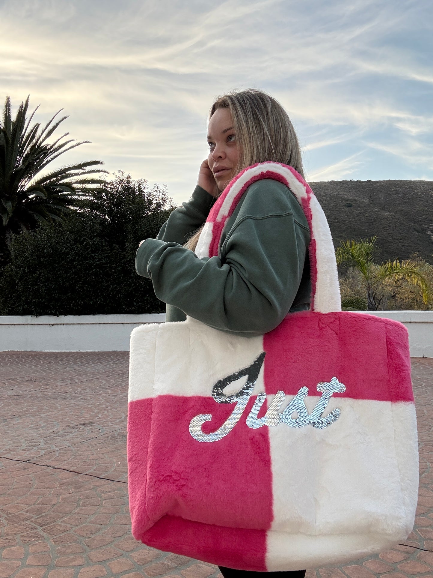 Faux Fur Shoulder Tote