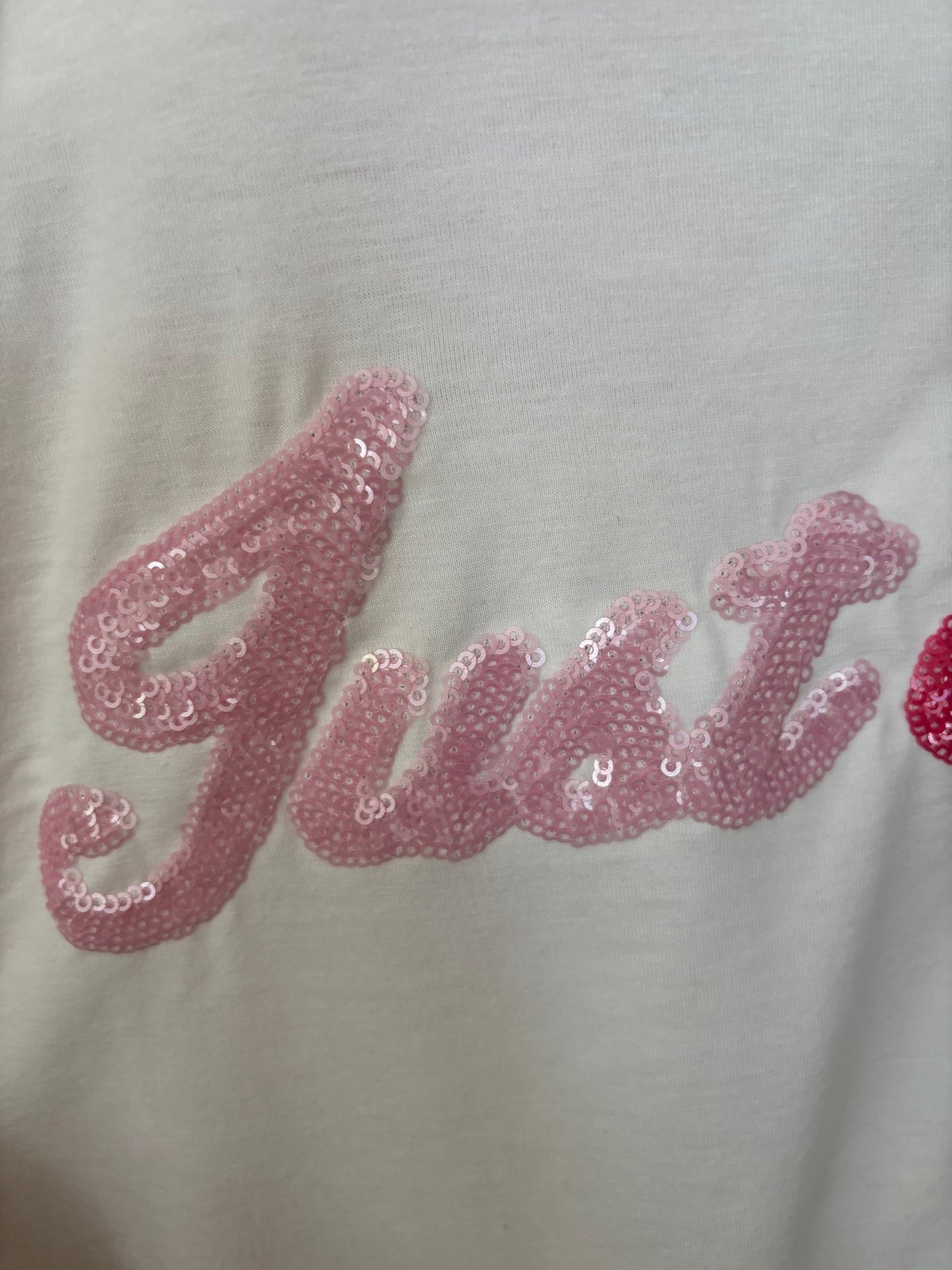 Just Trish White Sequin Sleep Shirt