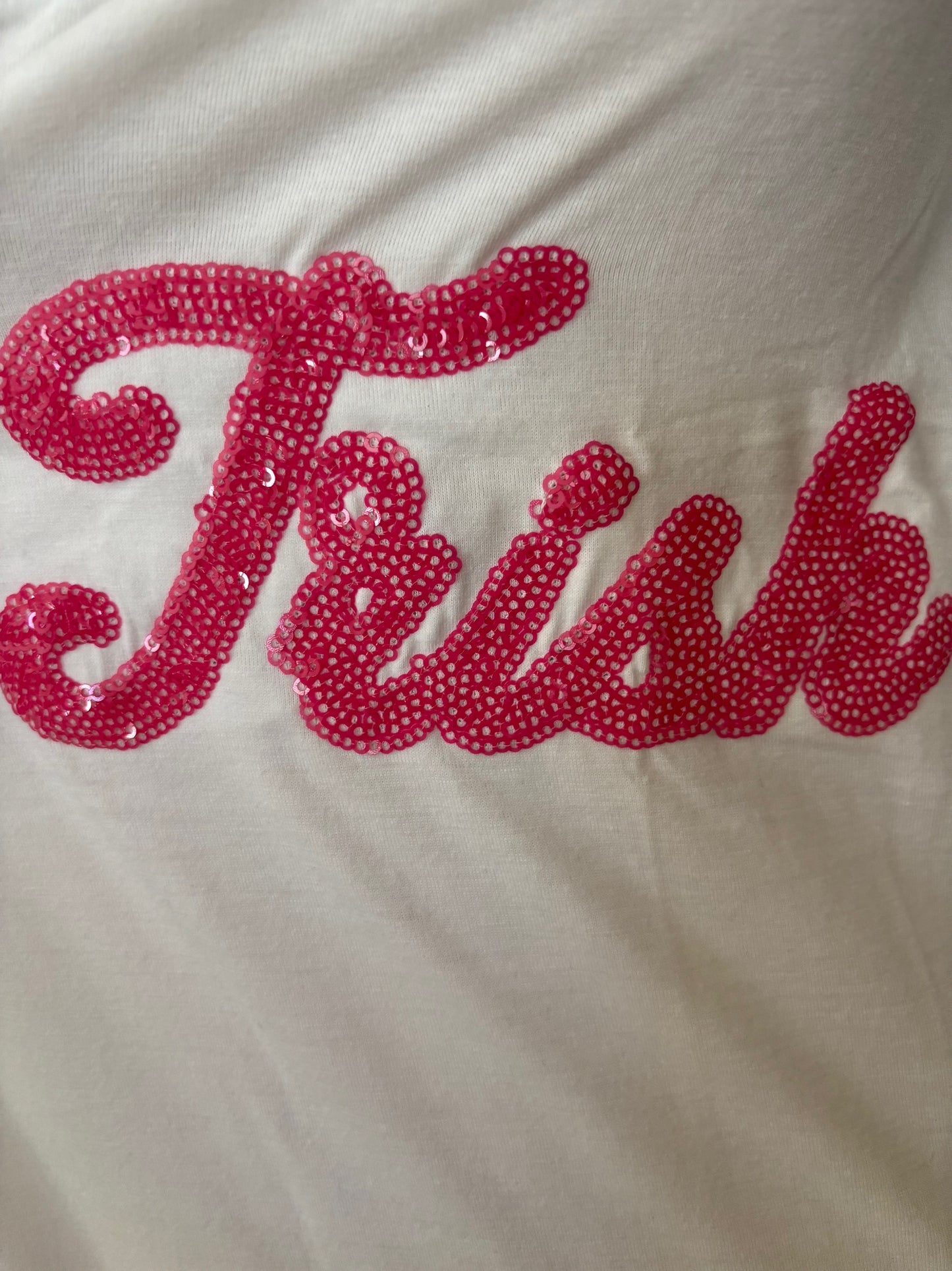 Just Trish White Sequin Sleep Shirt