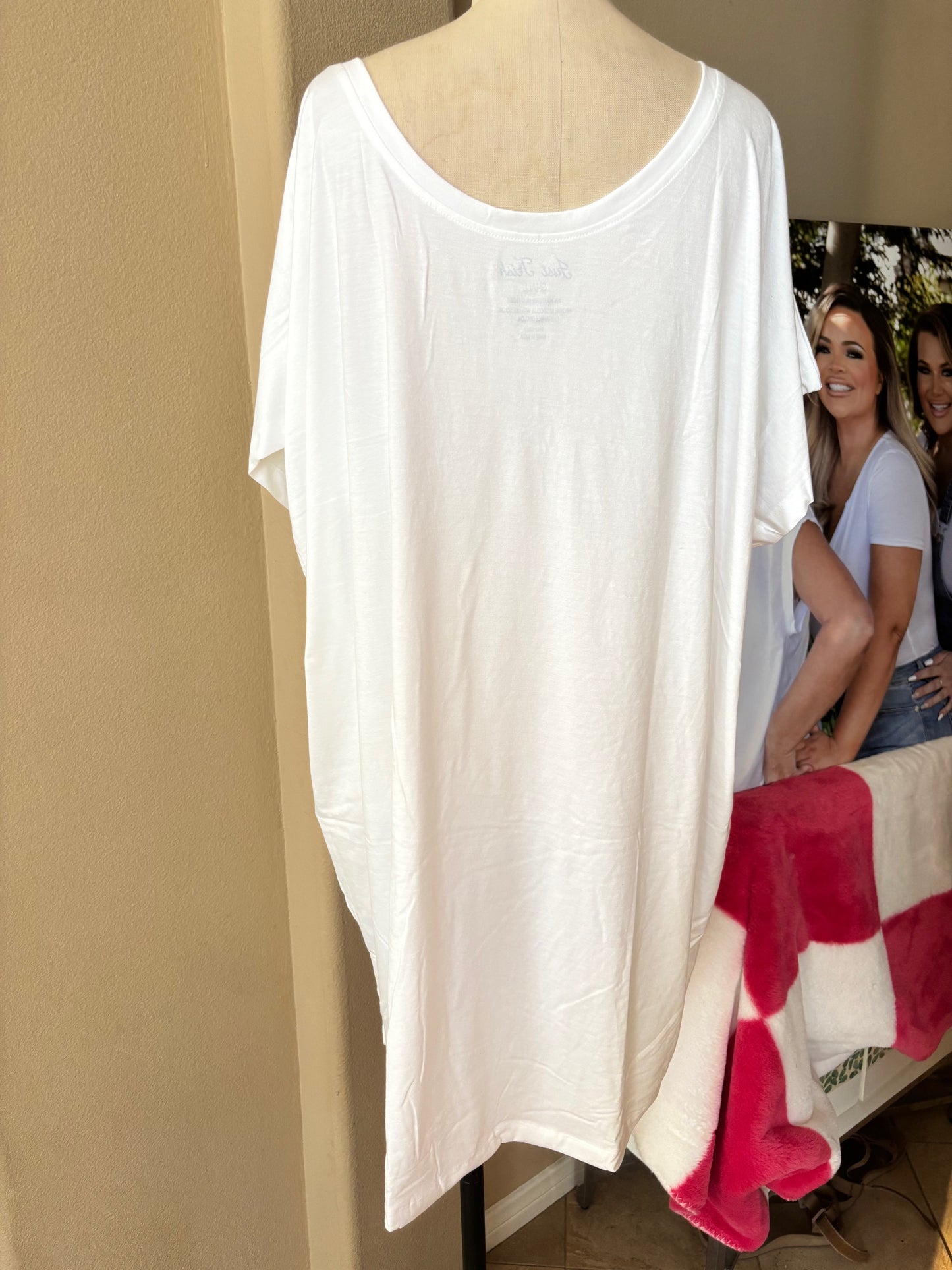 Just Trish White Sequin Sleep Shirt