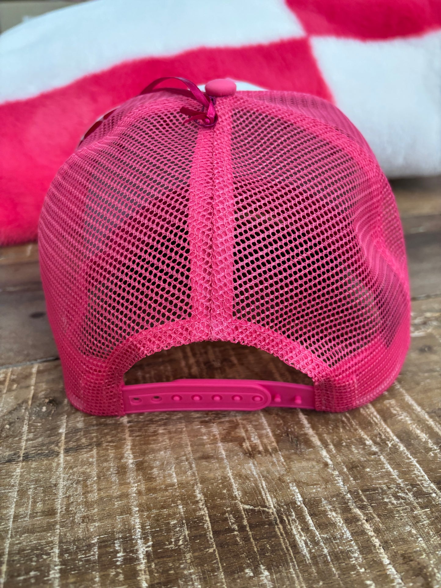 Pink and White Checker Trucker Hat