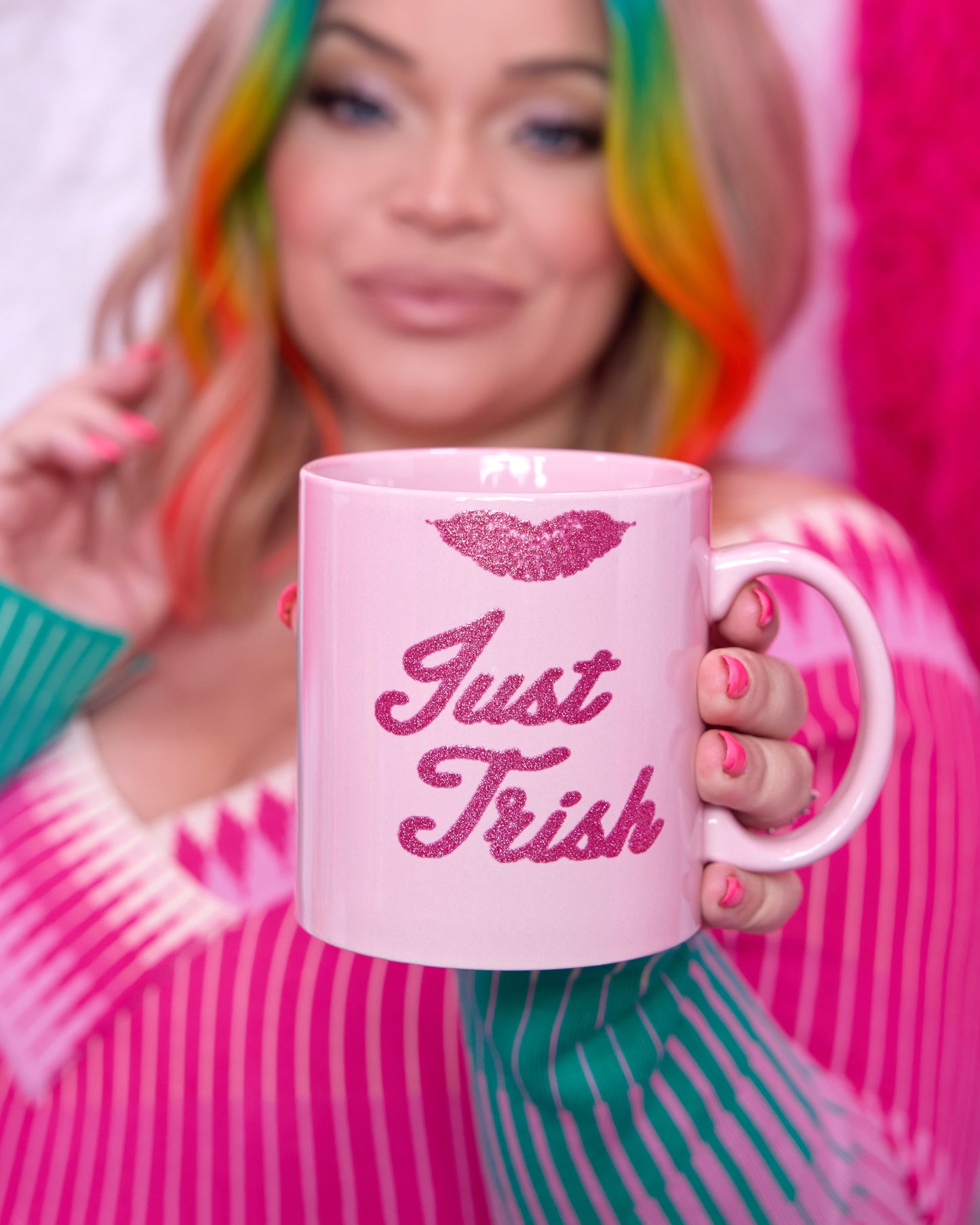 Oversized Pink Mug with Lips